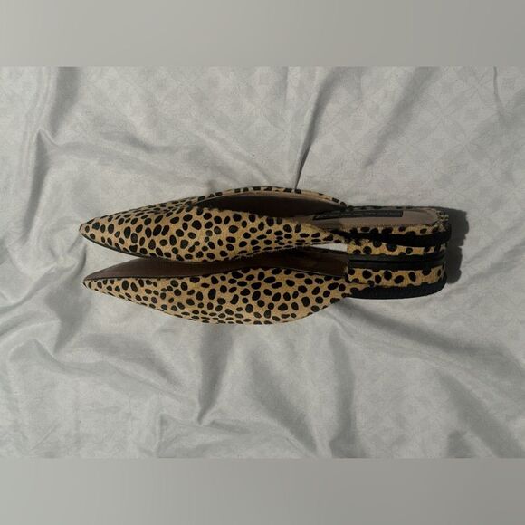 Steven by Steve Madden cow hair leopard pointed toe mules slippers size 7.5 - Picture 3 of 5